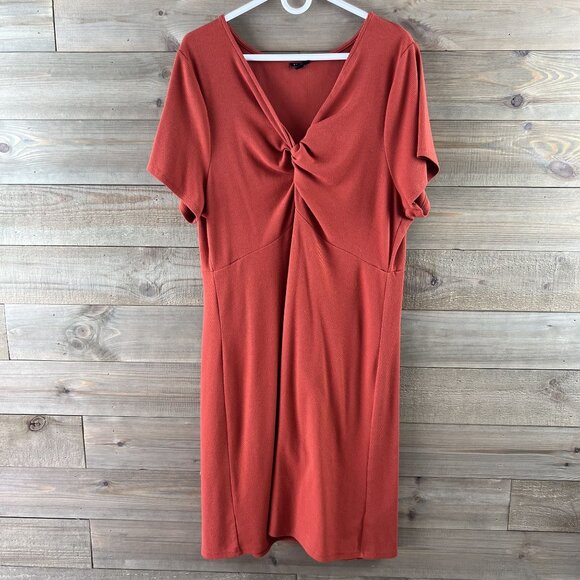 Torrid Womens Dress Short Sleeve Twist Knot Front Babydoll Skater Size 3 3X - Picture 1 of 7